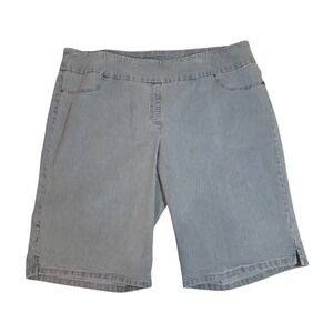 Ruby Rd. Woman 22W Blue Denim Pull On Contour Waistband Bermuda Shorts Stretch